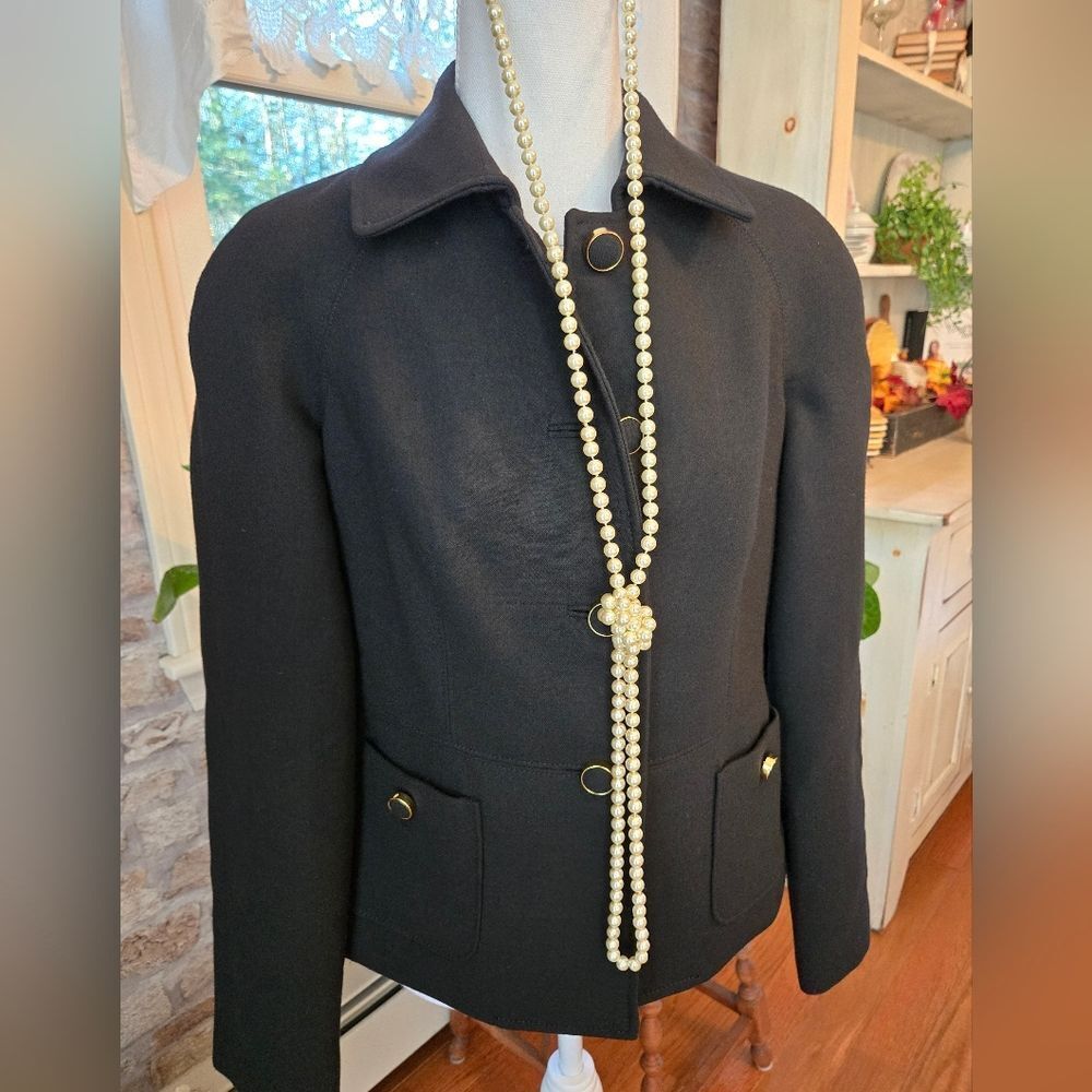 Talbots Classic Black Ans Gold Apparel Size 6 Blazer